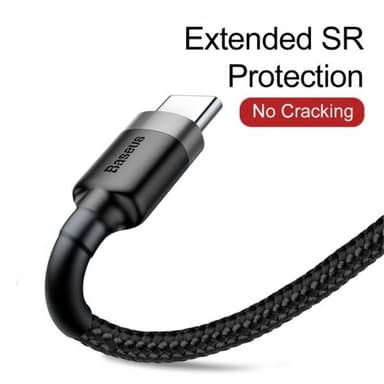 Baseus Kabel Cafule Cable USB-A/USB-C 3m Grå Svart