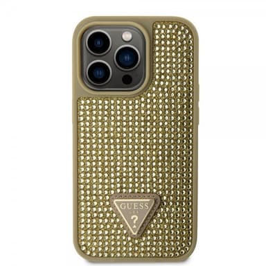 Guess iPhone 15 Pro Skal Rhinestone Guld