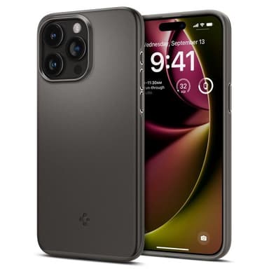 Spigen iPhone 15 Pro Skal Thin Fit Gunmetal