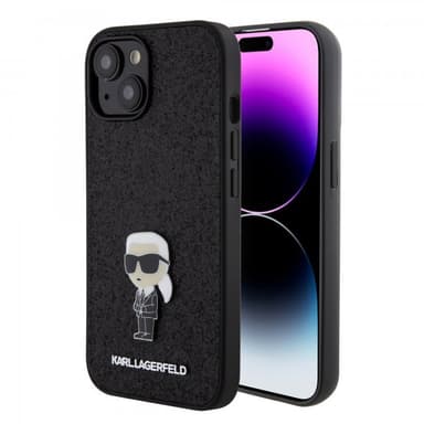 Karl Lagerfeld iPhone 15 Skal Fixed Glitter Svart