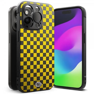 Ringke iPhone 15 Pro Max Skal Onyx Design Checkerboard Yellow