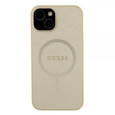 Guess iPhone 15 Skal Saffiano MagSafe Beige