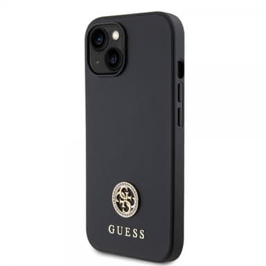 Guess iPhone 15 Skal Metal Logo Strass Svart