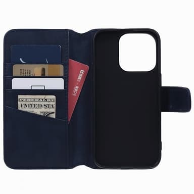 Nordic Covers iPhone 15 Pro Max Fodral Essential Leather Heron Blue
