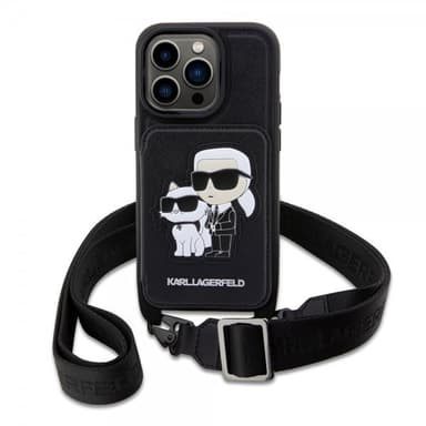 Karl Lagerfeld iPhone 14 Pro Max Skal Crossbody Cardslot Cover Svart