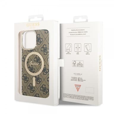 Guess iPhone 14 Pro Max Skal 4G Pattern MagSafe Brun