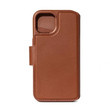 Decoded iPhone 15 Fodral Leather Detachable Wallet Tan