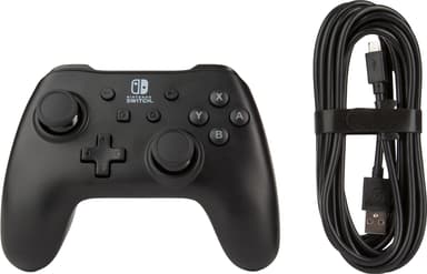 PowerA Nintendo Switch med USB-ansluten spelkontroll (svart)