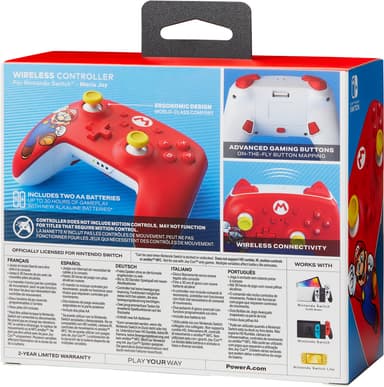 PowerA Nintendo Switch trådlös spelkontroll Mario Edition