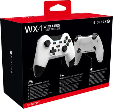 Gioteck WX-4 Nintendo Switch trådlös gamepad (vit)