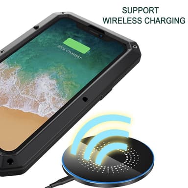 Heavy Duty Robust Hybrid-fodral Skal + härdat glas för iPhone 15