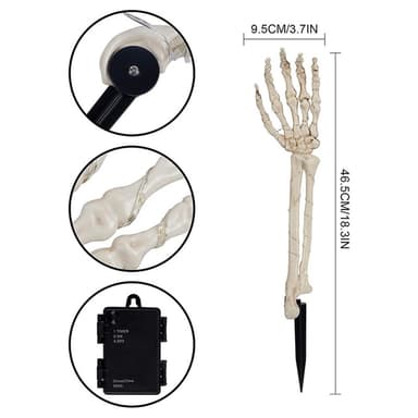 Halloween LED-ljus Glödande Skelett Dekoration Lysande Arm - 2st