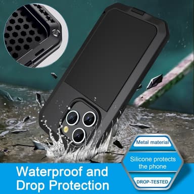 iPhone 15 Pro Heavy Duty Robust Hybrid-fodral Skal + härdat glas