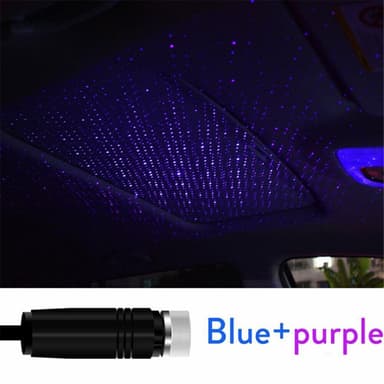 USB Lampa bil sovrum tak Projektor Star Light - Blå/Lila Ljus