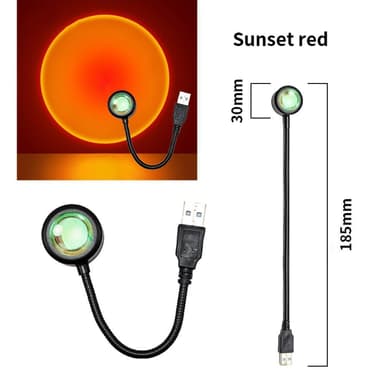 USB Lampa bil sovrum tak Projektor Solnedgång - Röd solnedgång