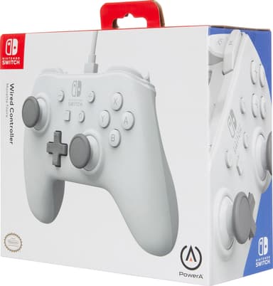 PowerA Nintendo Switch trådbunden USB-spelkontroll (vit)