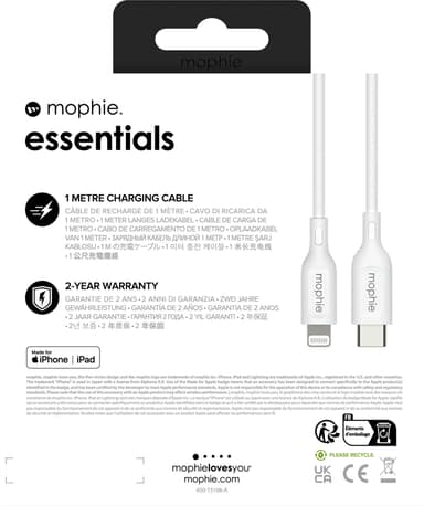 Mophie Essentials USB-C- till Lightning-kabel