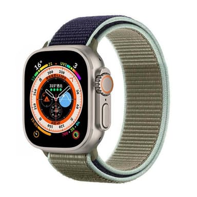 Nylon klockarmband Apple Watch Ultra 2 (49mm) - Khaki blue