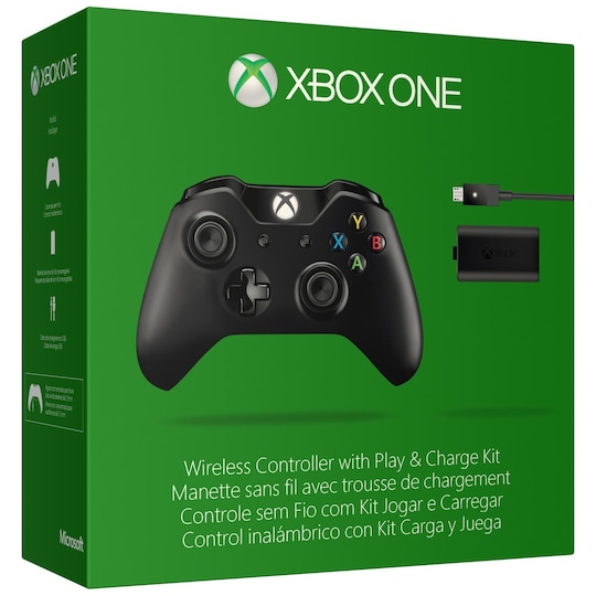 Xbox One Trådlös kontroll + Play & Charge kit (svart)