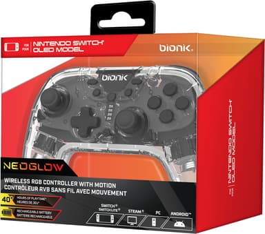 Bionik Neoglow trådlös spelkontroll för Nintendo Switch