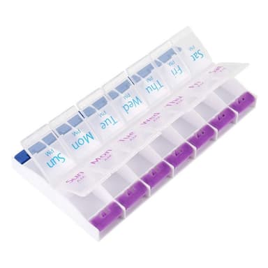 2 gånger om dagen 7 Dagar Pill Box Holder Lättöppnad