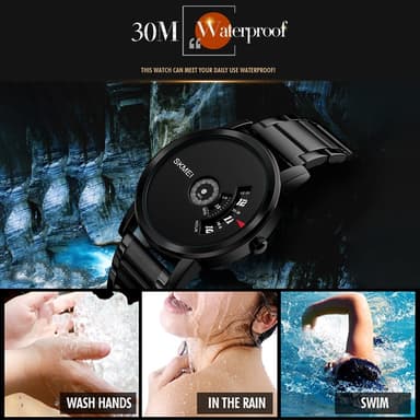 Vattentät Quartz Metall Armbandsklocka Armbandsur Klocka -Silver