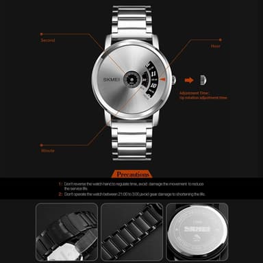 Vattentät Quartz Metall Armbandsklocka Armbandsur Klocka -Silver