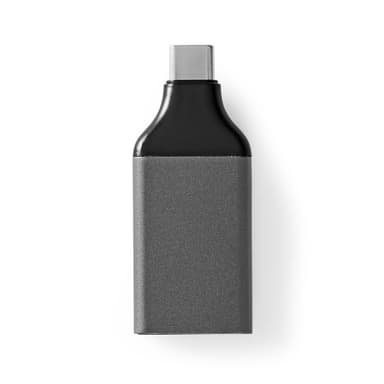 Nedis USB-C™ Adapter | USB 3.2 Gen 1 | USB-C™ Hane | DisplayPort Hona | 4K@60Hz | Rund | Nickelplaterad | Grå / Svart | Kuvert