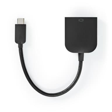 Nedis USB-C Adapter | USB 3.2 Gen 1 | USB-C Hane | VGA hona 15p | 1920x1200 | 5 Gbps | 0.20 m | Rund | Nickelplaterad | PVC | Svart | Plastpåse
