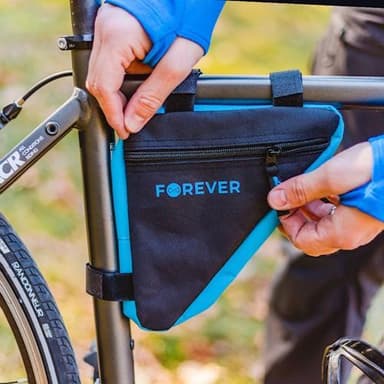 Forever Outdoor Cykelväska för cykelram, Svart/Blå