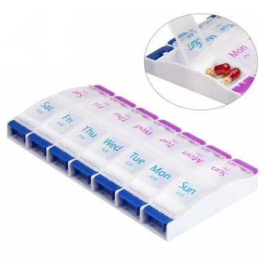 2 gånger om dagen 7 Dagar Pill Box Holder Lättöppnad