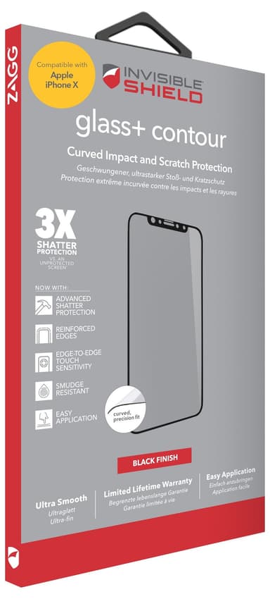 Zagg skärmskydd för iPhone X (svart)