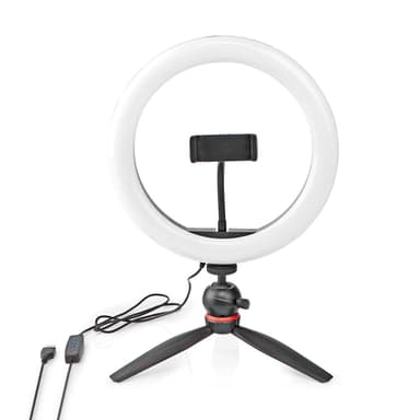 Nedis Ringljus | 10 inch | 120 LED's | 2700 - 6700 K | Trevbensstativ | Svart