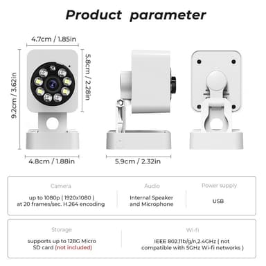 Smart Home Security Human Monitor 1080 HD Trådlös WiFi-kamera