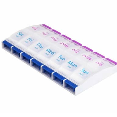 2 gånger om dagen 7 Dagar Pill Box Holder Lättöppnad