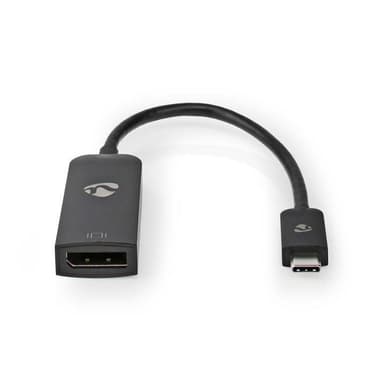 Nedis USB-C™ Adapter | USB 3.2 Gen 1 | USB-C™ Hane | DisplayPort Hona | 8K@60Hz | 0.20 m | Rund | Nickelplaterad | PVC | Svart | Låda