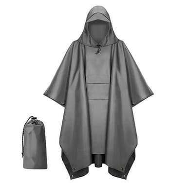 INF Multifunktionell regnponcho med huva / campingpresenning / skydd f