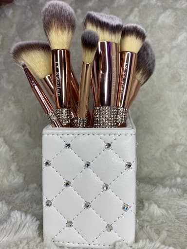 12 Lyxiga Sminkborstar i set inkl. förvaringsask - Luxury Edition