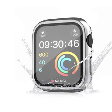 2-pack vattentätt fodral för Apple Watch iWatch 9/8/7/6/5/4 IPX8 silve