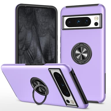Till Pixel 8 Pro Hybrid skal med Finger Ring - Lila