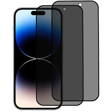 för iPhone 15 Pro Härdat glas 180-graders anti-spion Privacy 2st