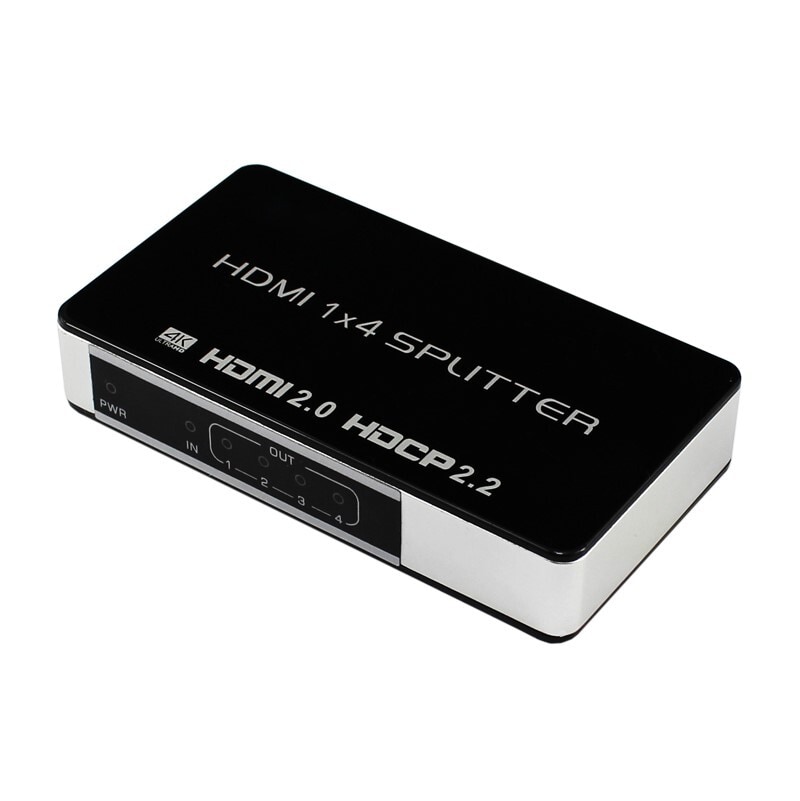 1 x 4 HDMI splitter UltraHD 4K 60Hz stöder 3D HDMI V2.0 HDCP 2.2 18 Gb