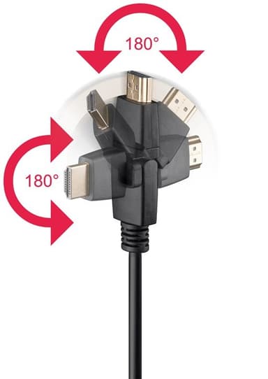 Goobay Höghastighets-HDMI™-kabel 360° med Ethernet