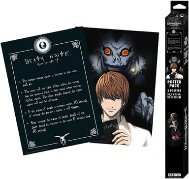 GB eye Death Note Light och Death Note två affischer
