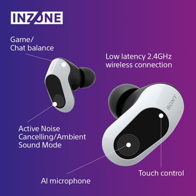 Sony Inzone Buds in ear-hörlurar (vita)