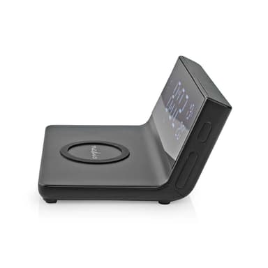 Nedis Trådlös laddare för Väckarklocka | Qi certifierad | 5 / 7.5 / 10 / 15 W | USB A-Hane | 2 Larmtider | Snooze-funktion