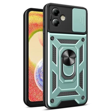 SKALO Motorola Moto G14 Armor Hybrid Metallring Kameraslider - Grön
