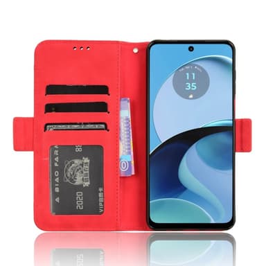SKALO Motorola Moto G14 6-FACK Plånboksfodral - Röd