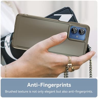 SKALO Motorola Moto G14 Transparent TPU Metalknappar Skal - Grå