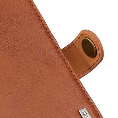 SKALO Motorola Moto G14 KHAZNEH Premium Plånboksfodral i PU-Läder - Brun